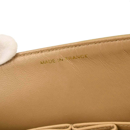 Chanel 1996-1997 Beige Lambskin Medium Classic Double Flap Shoulder Bag