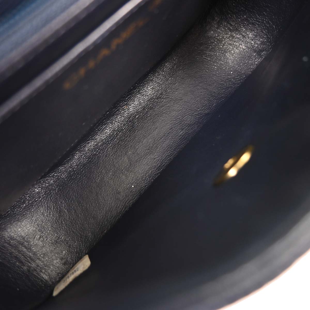 Chanel Navy Caviar Single Flap Shoulder Bag