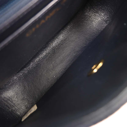 Chanel Navy Caviar Single Flap Shoulder Bag