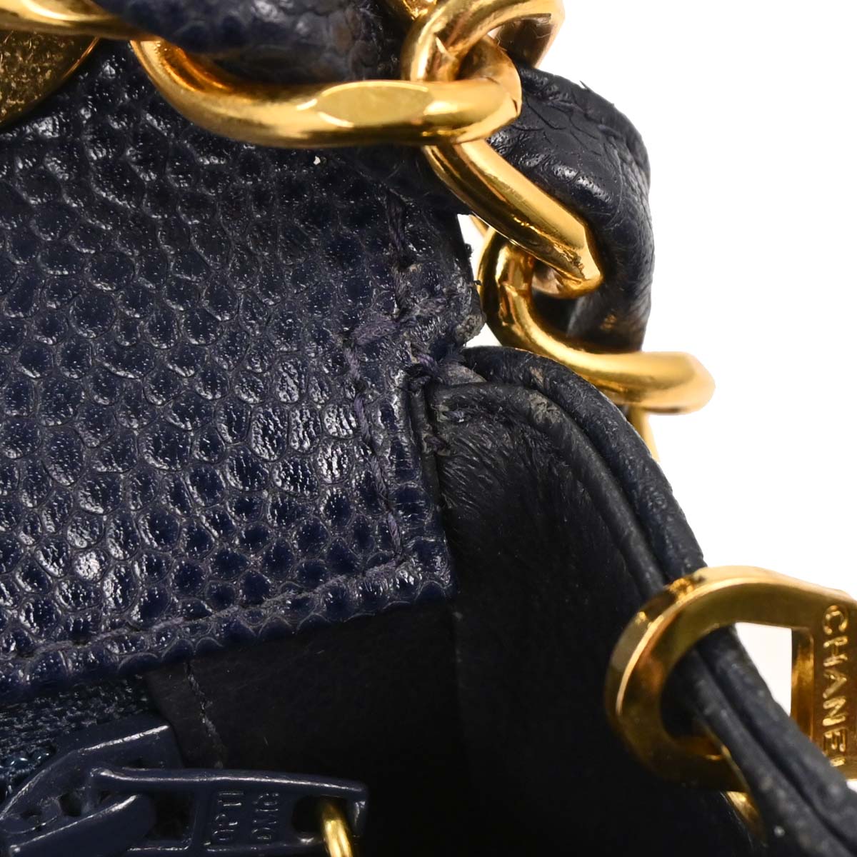 Chanel Navy Caviar Single Flap Shoulder Bag