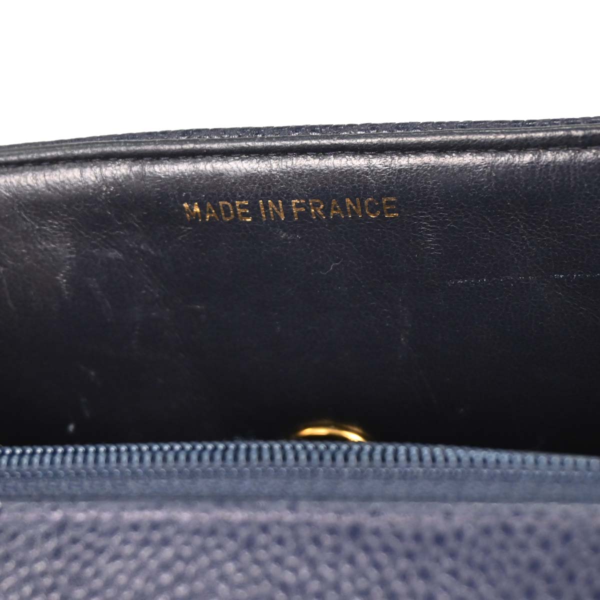 Chanel Navy Caviar Single Flap Shoulder Bag