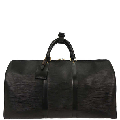 Louis Vuitton Black Epi Keepall 50 Travel Handbag M42962