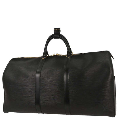 Louis Vuitton Black Epi Keepall 50 Travel Handbag M42962