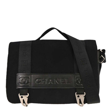 Chanel 2005-2006 Black Felt Sport Line 2way Shoulder Handbag