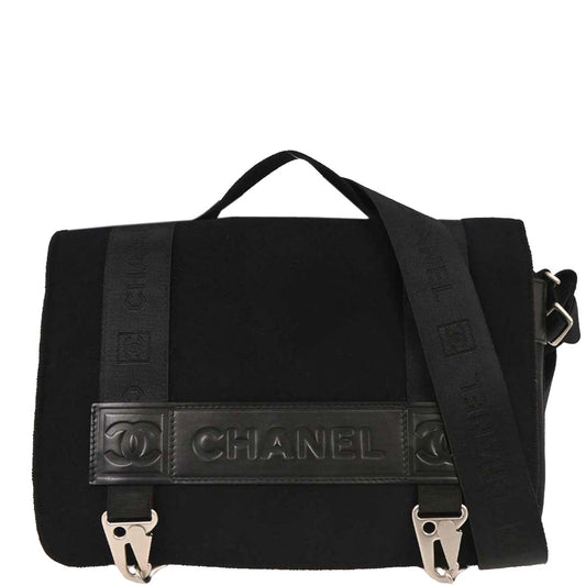 Chanel 2005-2006 Black Felt Sport Line 2way Shoulder Handbag