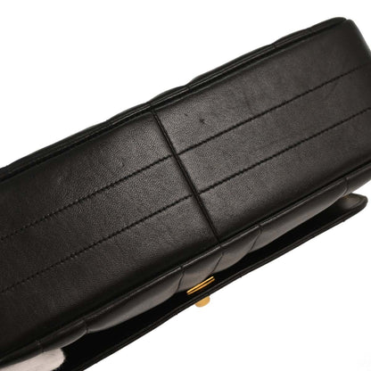 Chanel Black Lambskin Mademoiselle Straight Flap Shoulder Bag