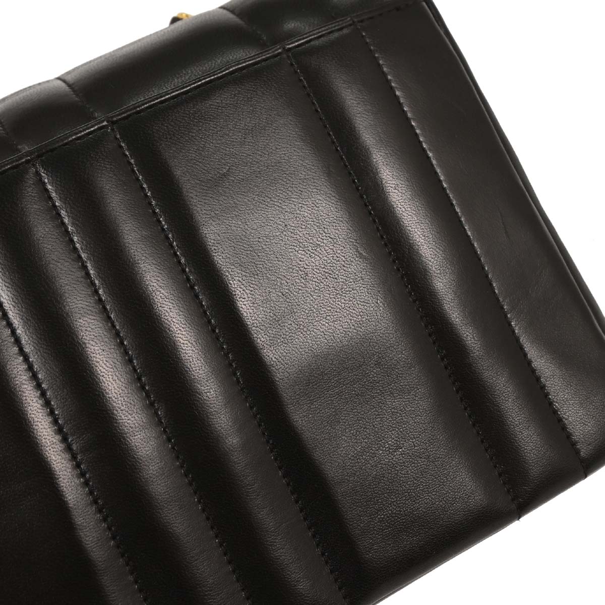 Chanel Black Lambskin Mademoiselle Straight Flap Shoulder Bag