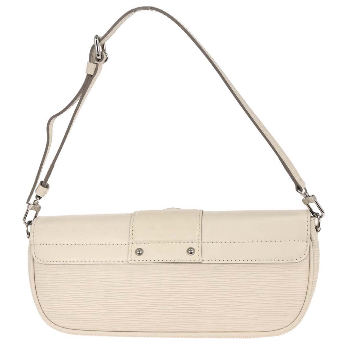 Louis Vuitton White Epi Pochette Montaigne Handbag M5929J