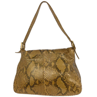 Fendi * Gold Python Mamma Baguette Handbag