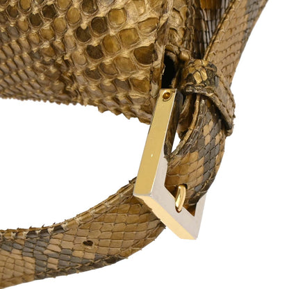 Fendi * Gold Python Mamma Baguette Handbag