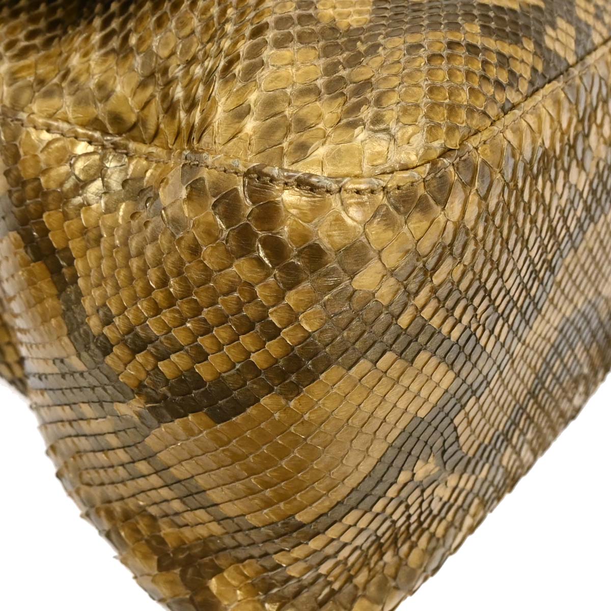 Fendi * Gold Python Mamma Baguette Handbag