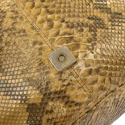 Fendi * Gold Python Mamma Baguette Handbag