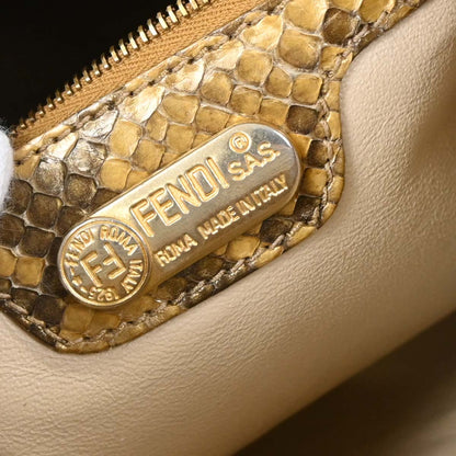 Fendi * Gold Python Mamma Baguette Handbag