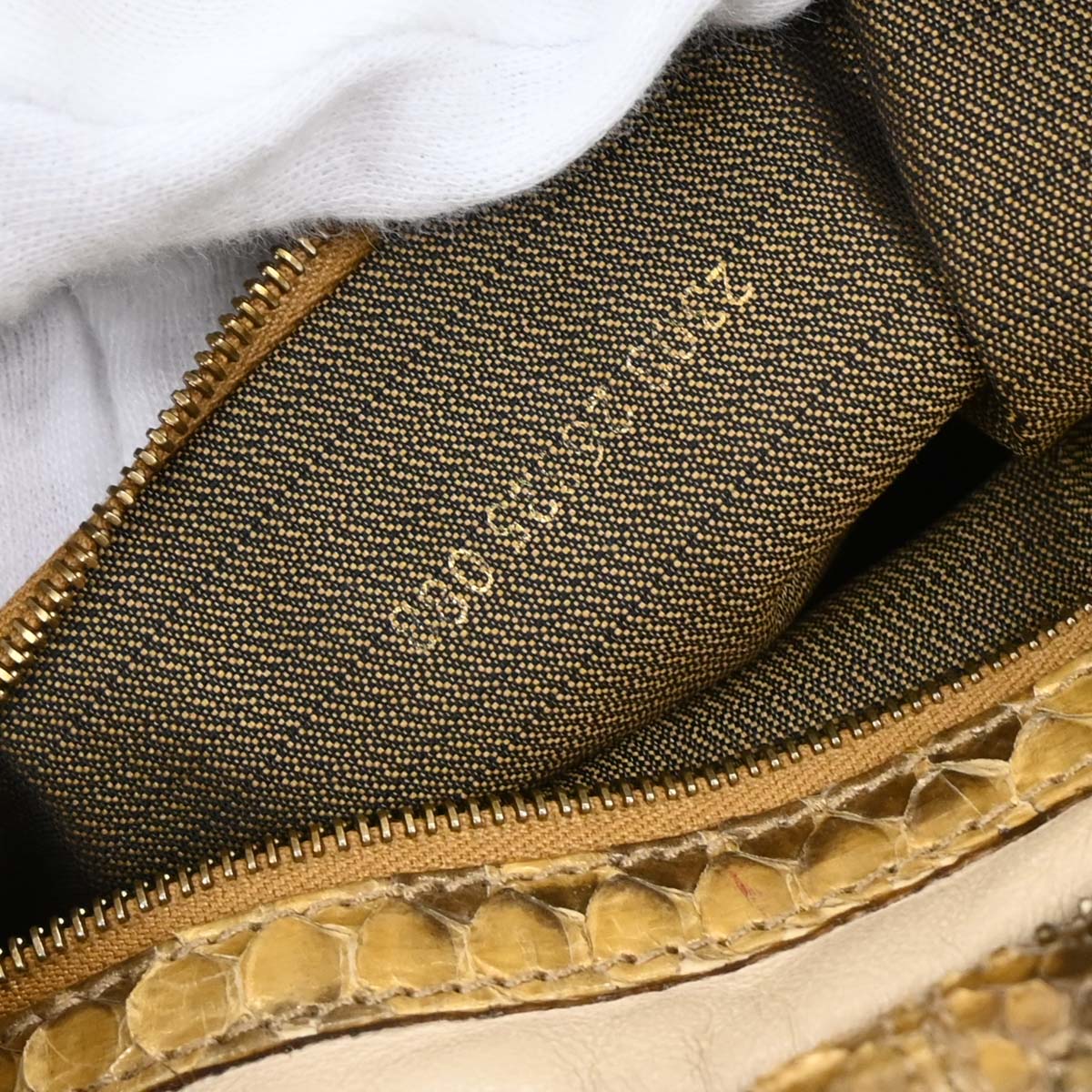 Fendi * Gold Python Mamma Baguette Handbag