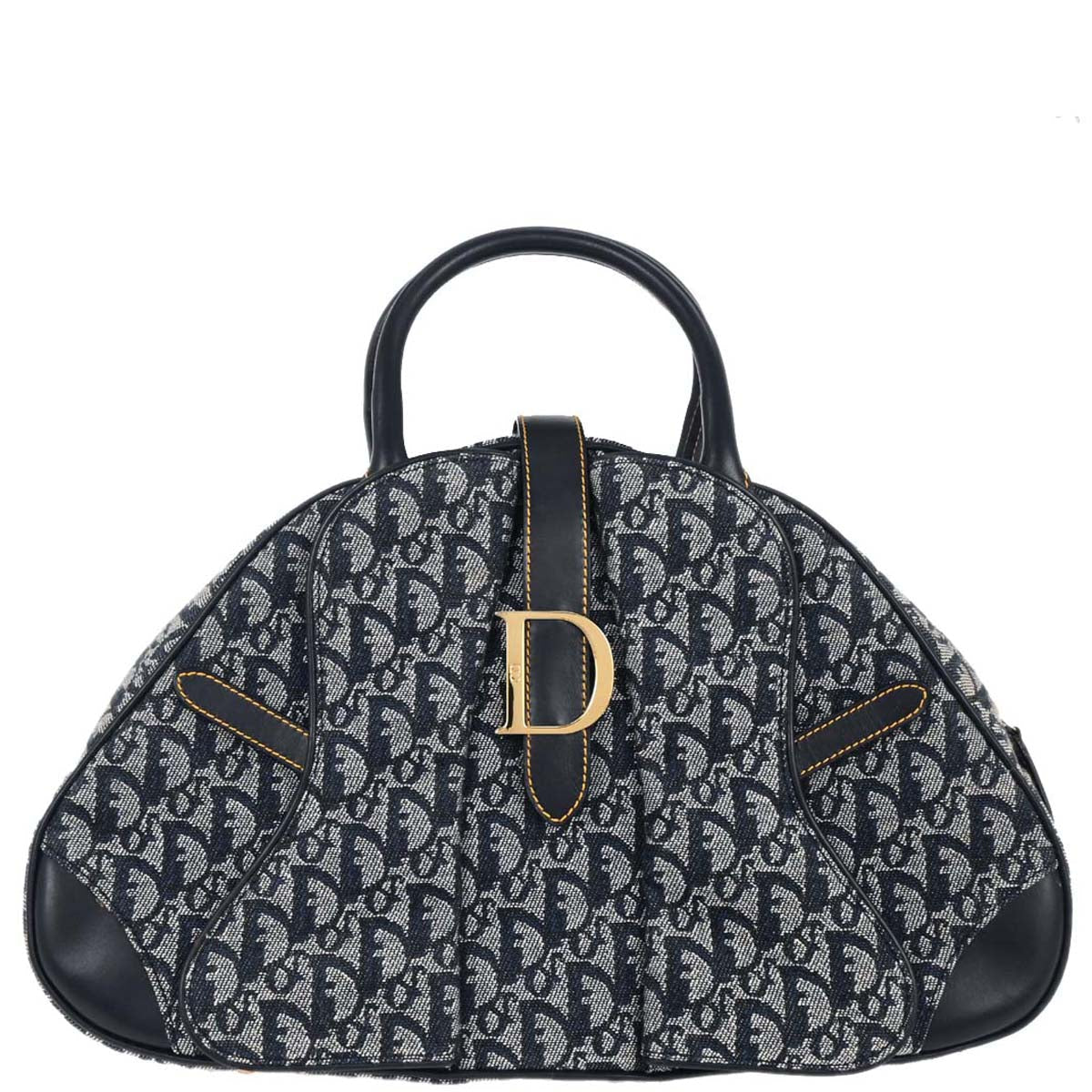 Christian Dior Navy Double Saddle Trotter Handbag
