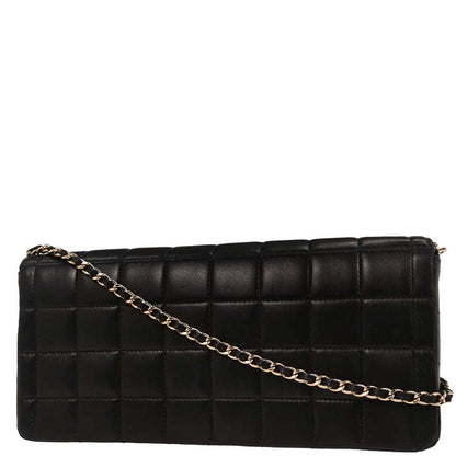 Chanel 2005-2006 Black Lambskin East West Choco Bar Shoulder Bag