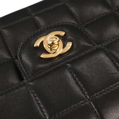 Chanel 2005-2006 Black Lambskin East West Choco Bar Shoulder Bag