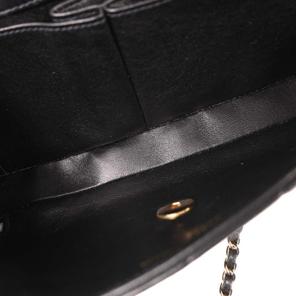 Chanel 2005-2006 Black Lambskin East West Choco Bar Shoulder Bag