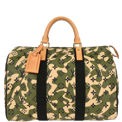 Louis Vuitton Green Monogramouflage Speedy 35 Handbag M95773