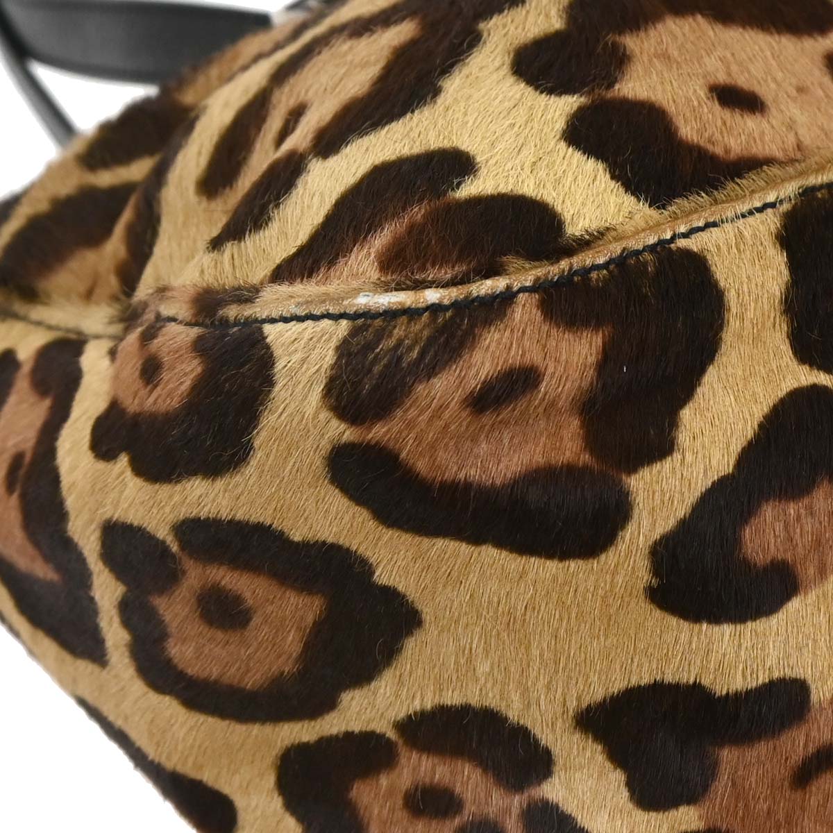 Fendi * Brown Pony Hair Leopard Tote Handbag