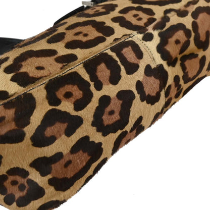 Fendi * Brown Pony Hair Leopard Tote Handbag