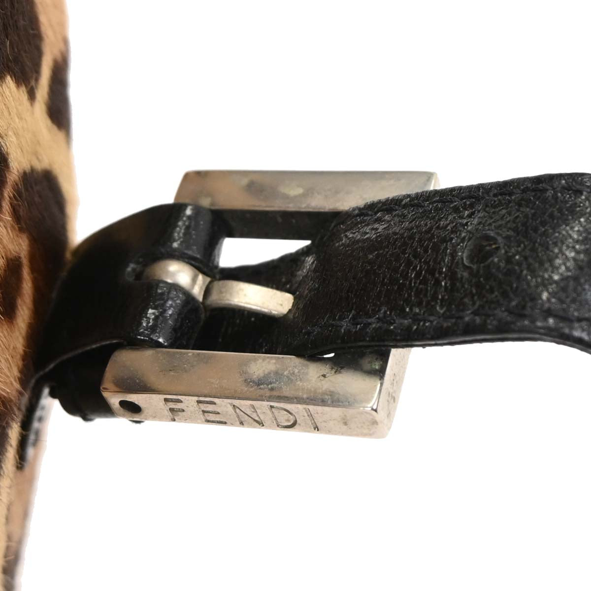 Fendi * Brown Pony Hair Leopard Tote Handbag