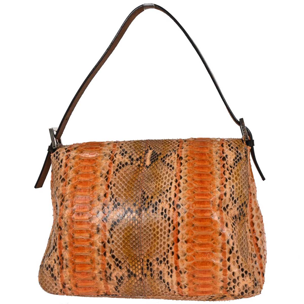 Fendi * Orange Python Mamma Baguette Handbag