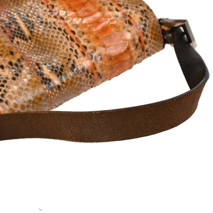 Fendi * Orange Python Mamma Baguette Handbag