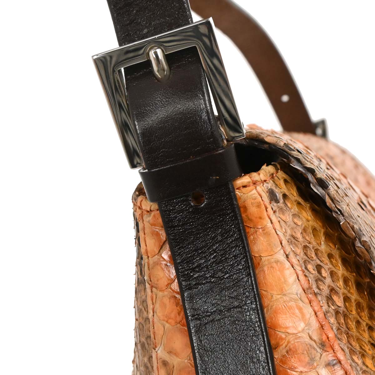 Fendi * Orange Python Mamma Baguette Handbag