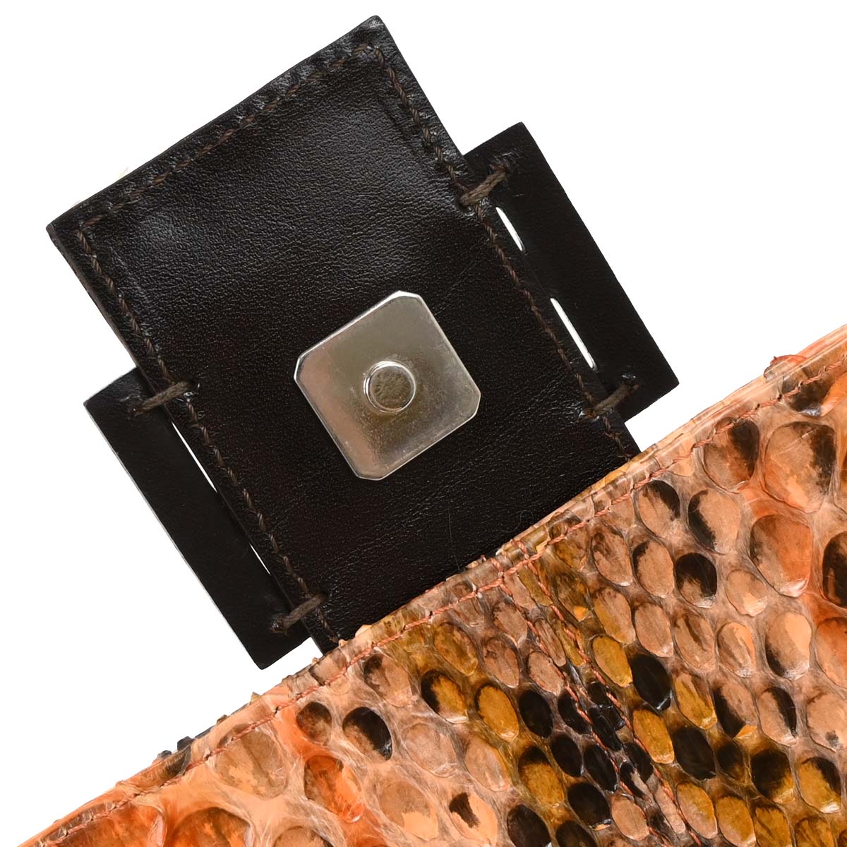 Fendi * Orange Python Mamma Baguette Handbag