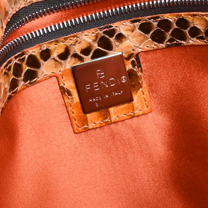 Fendi * Orange Python Mamma Baguette Handbag