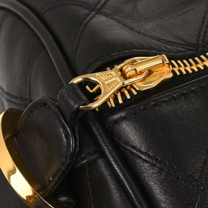 Chanel Black Lambskin Bicolore 2way Shoulder Duffle Bag