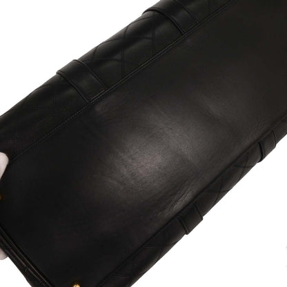 Chanel Black Lambskin Bicolore 2way Shoulder Duffle Bag