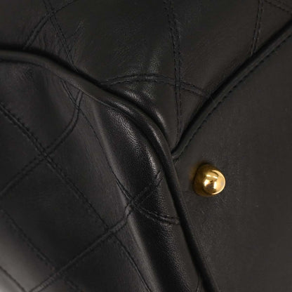 Chanel Black Lambskin Bicolore 2way Shoulder Duffle Bag