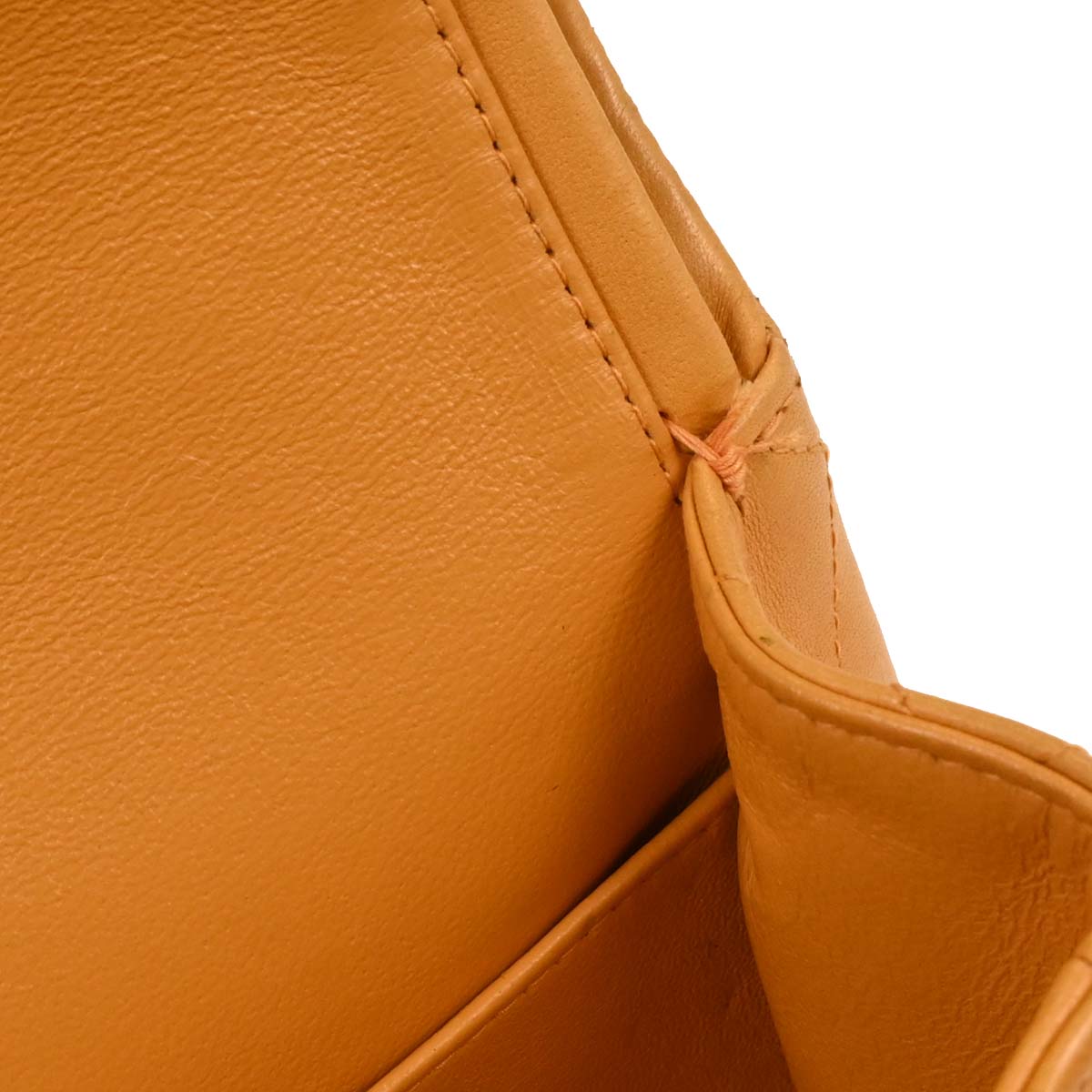 Chanel 1997-1999 Orange Lambskin Medium Classic Double Flap Shoulder Bag