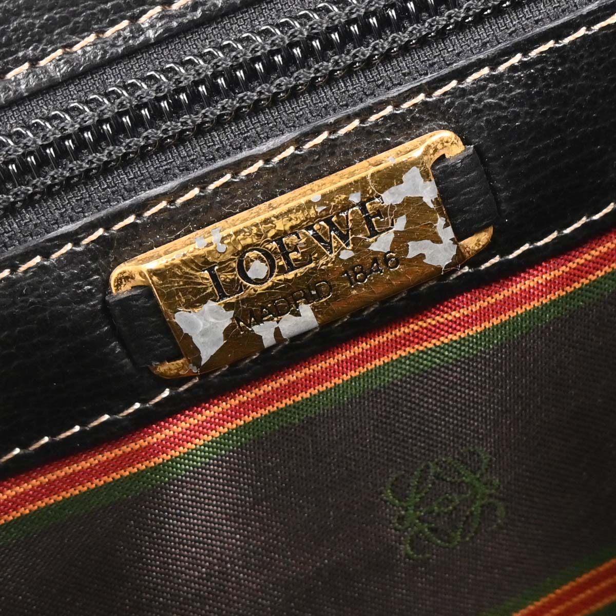 Loewe Black Brown Leather Velazquez 2way Shoulder Handbag