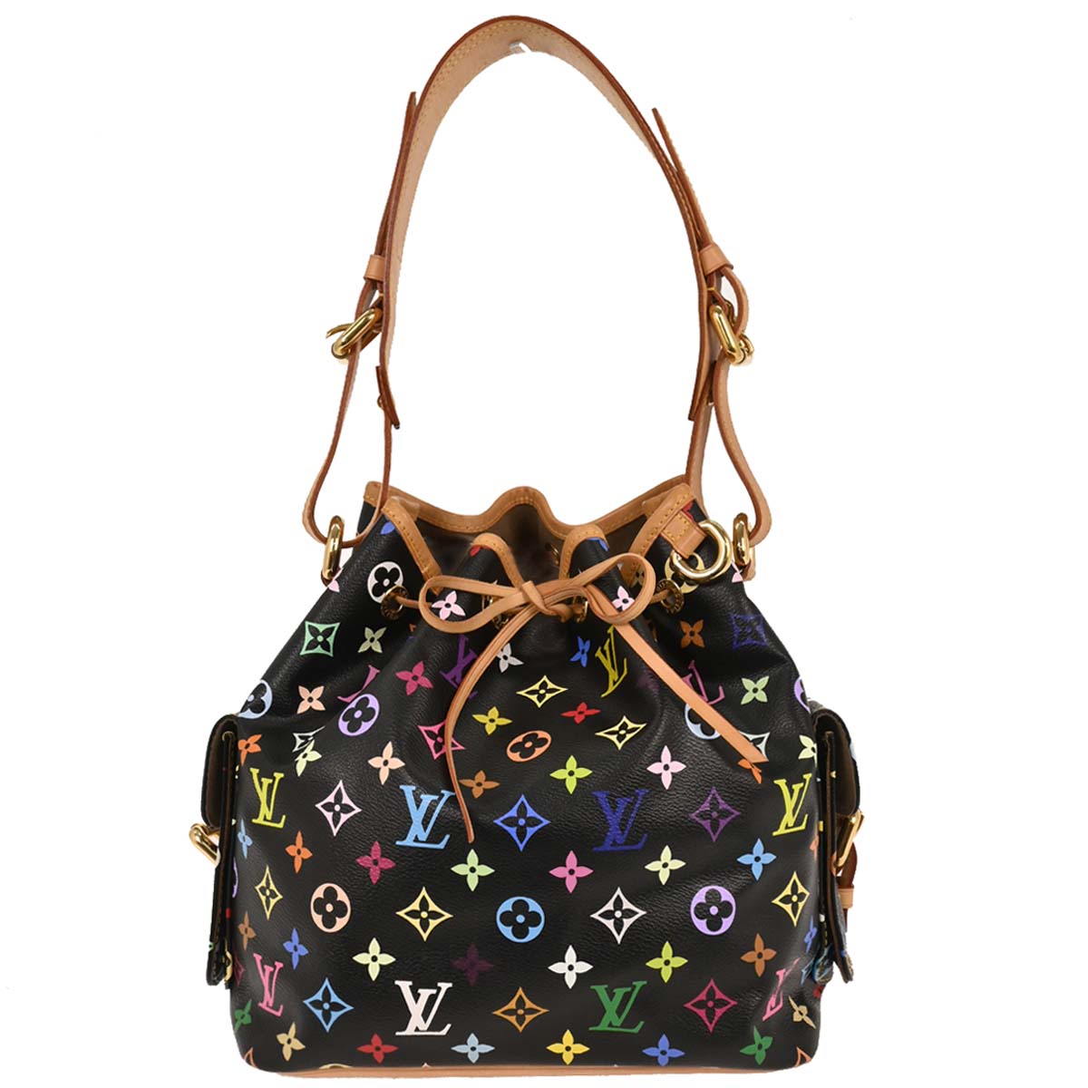 Louis Vuitton Black Multicolor Petite Noe Bucket Bag M42230