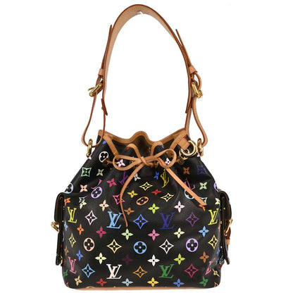 Louis Vuitton Black Multicolor Petite Noe Bucket Bag M42230