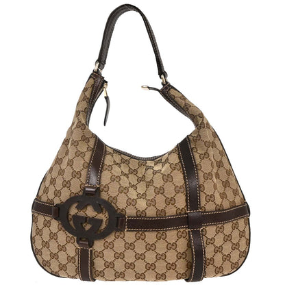 Gucci Brown Beige GG Hobo Bag