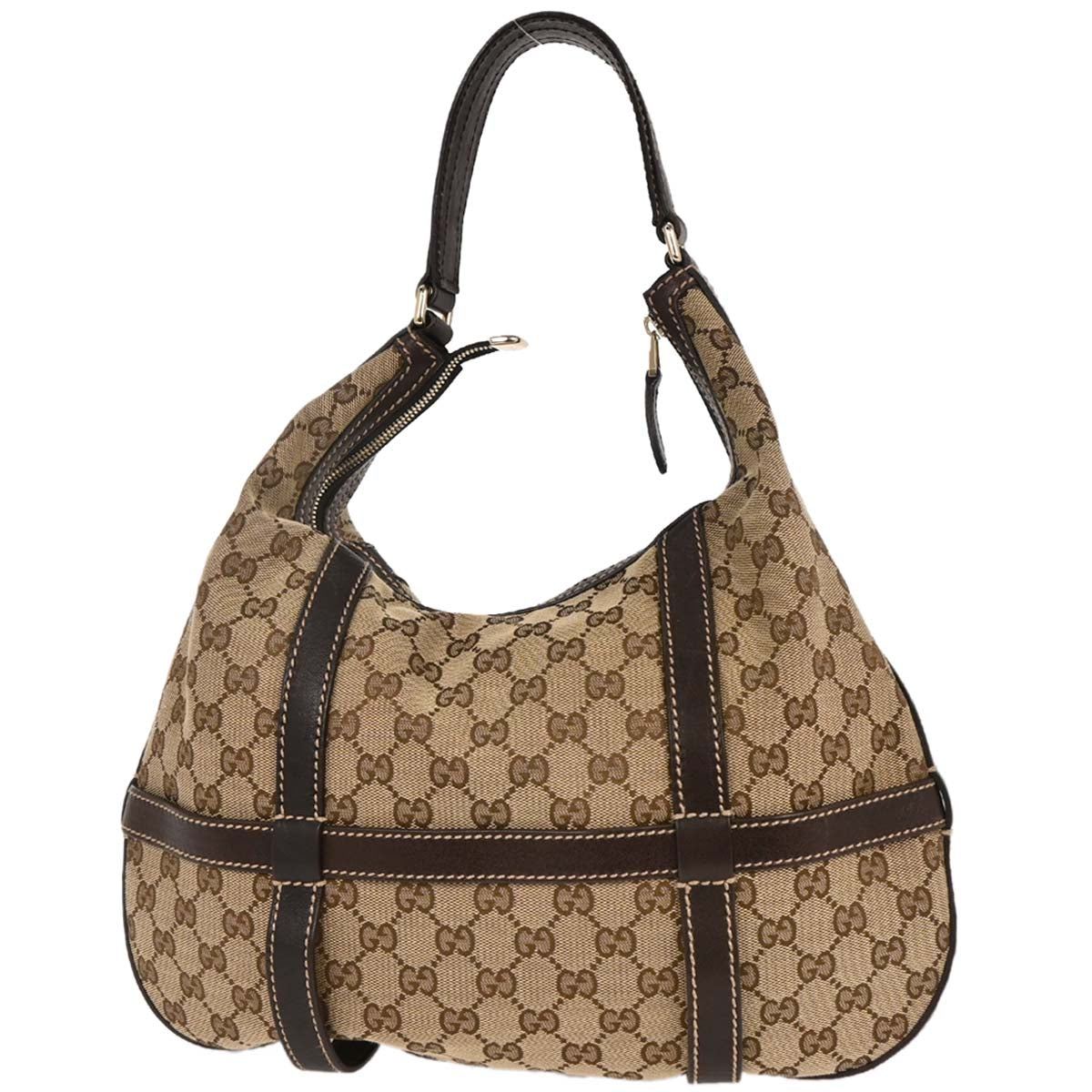 Gucci Brown Beige GG Hobo Bag