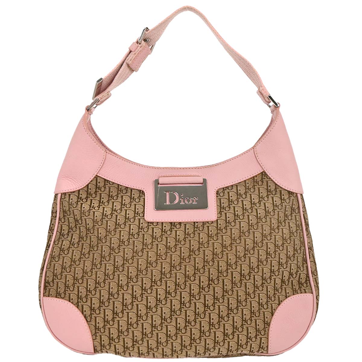 Christian Dior Pink Beige Street Chic Trotter Hobo Bag