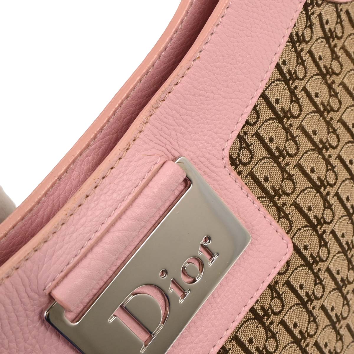 Christian Dior Pink Beige Street Chic Trotter Hobo Bag