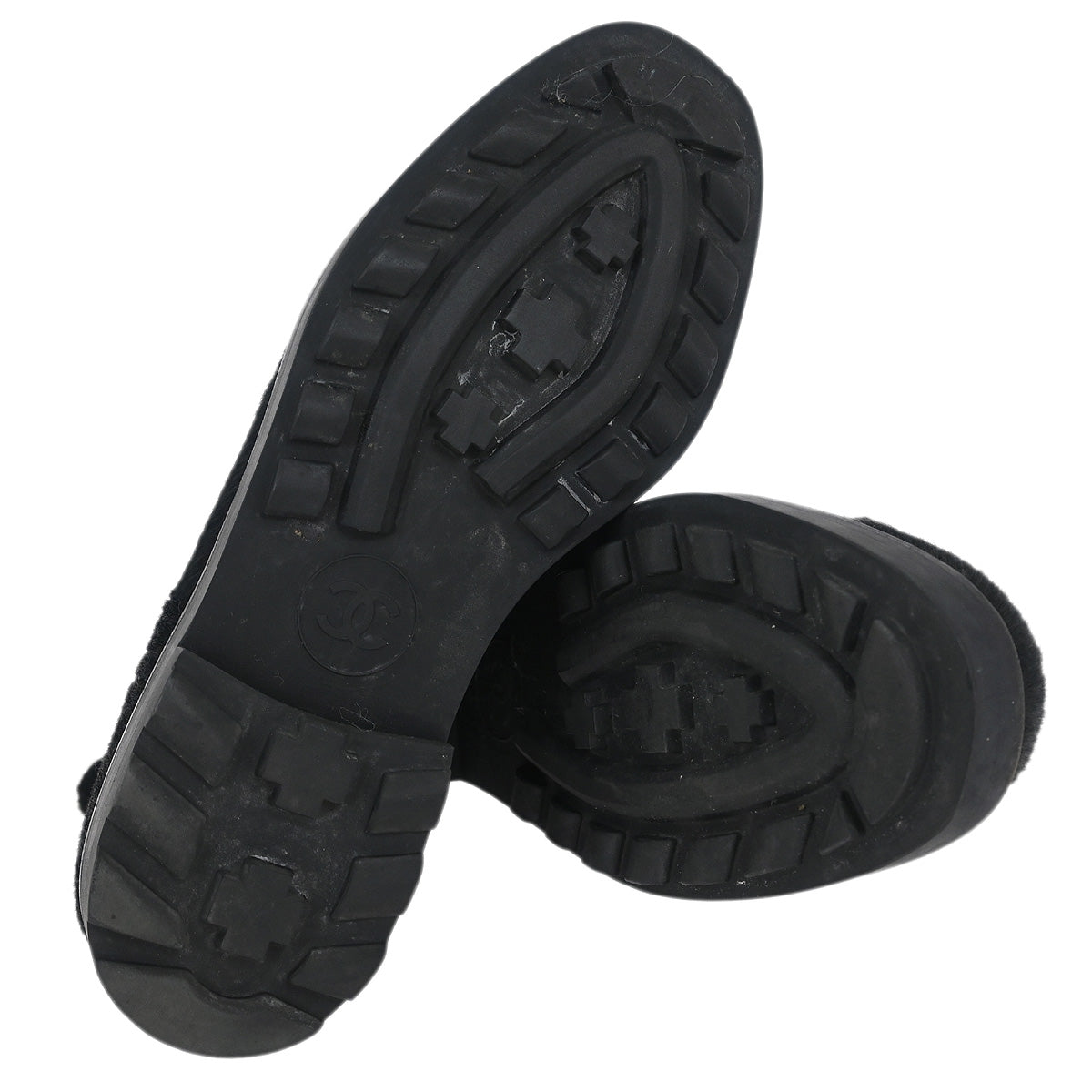 Chanel * Short Boots Shoes Black Pony Hair #36