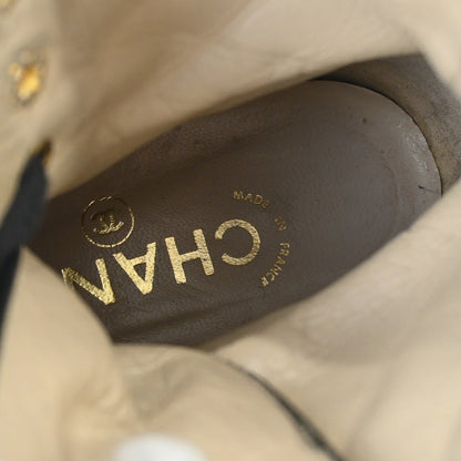 Chanel * Short Boots Shoes Black Pony Hair #36