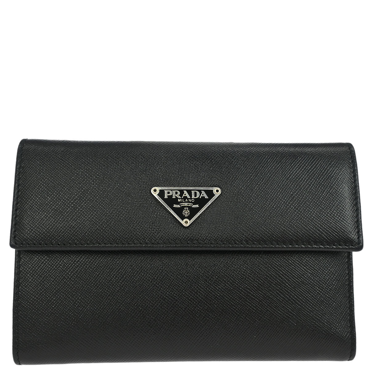 Prada Black Leather Wallet 8.5 Small Good