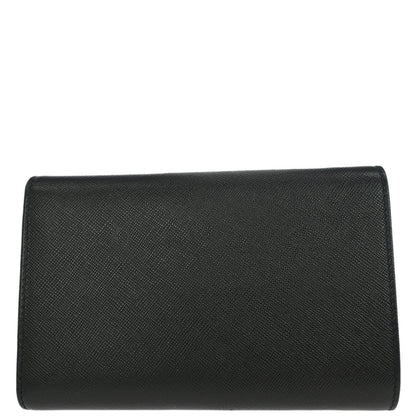 Prada Black Leather Wallet 8.5 Small Good