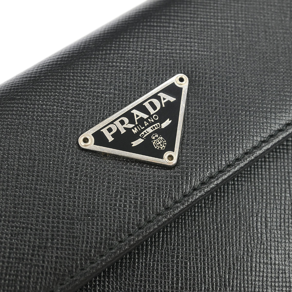 Prada Black Leather Wallet 8.5 Small Good