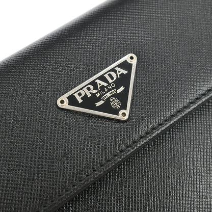 Prada Black Leather Wallet 8.5 Small Good