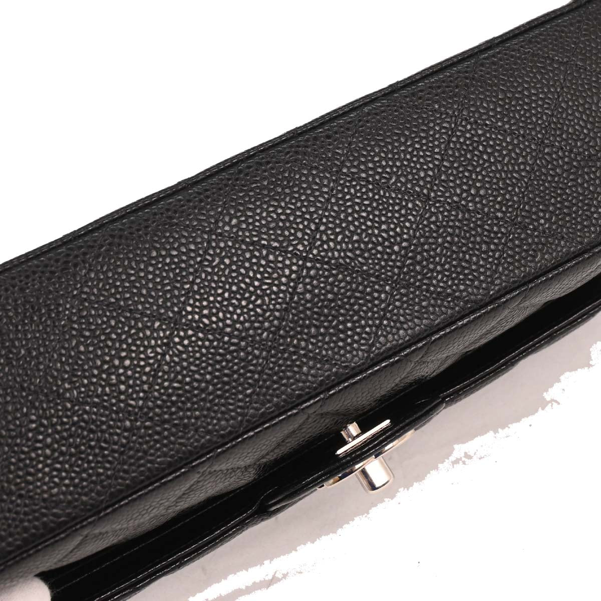 Chanel 2000-2002 Black Calfskin Medium Classic Double Flap Shoulder Bag