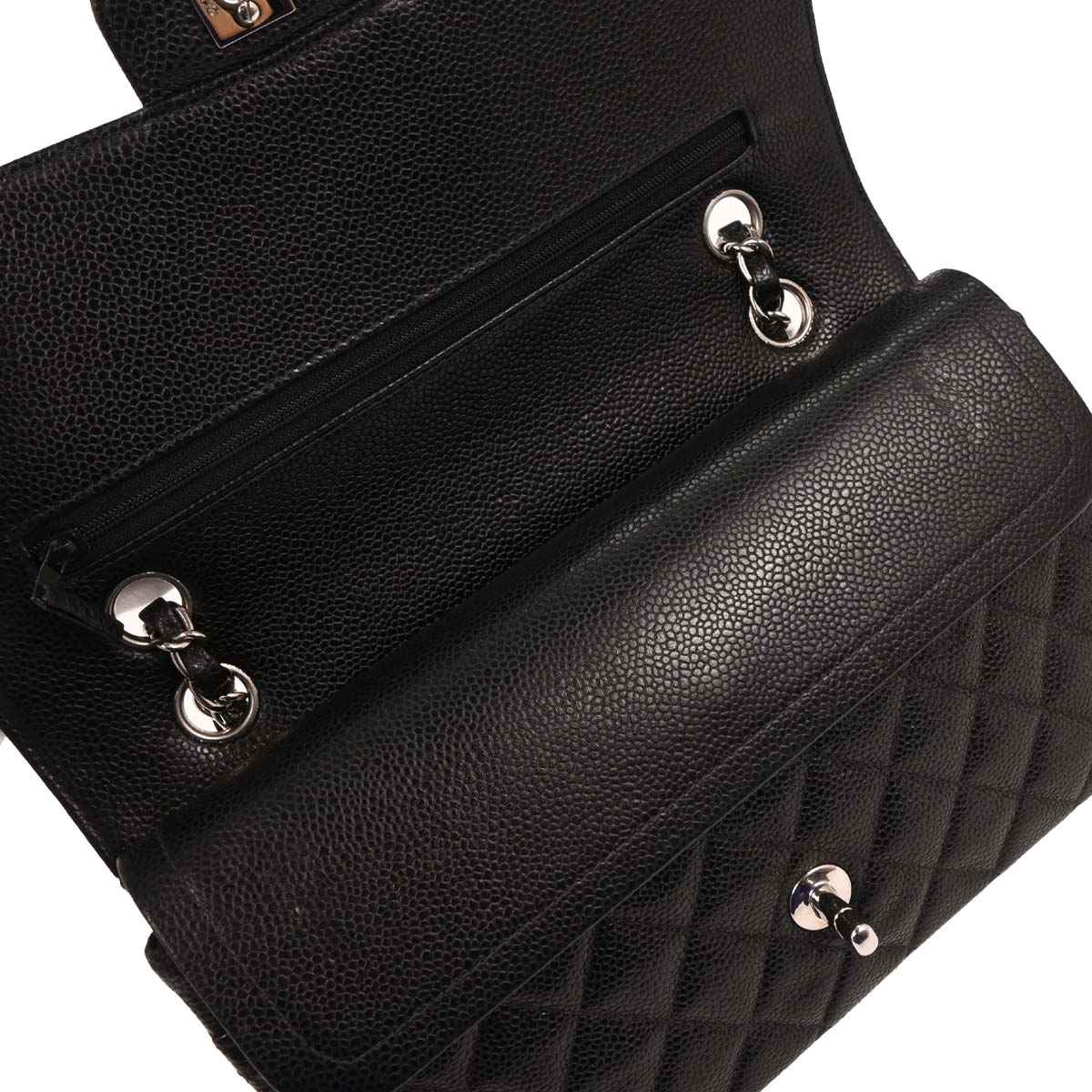 Chanel 2000-2002 Black Calfskin Medium Classic Double Flap Shoulder Bag